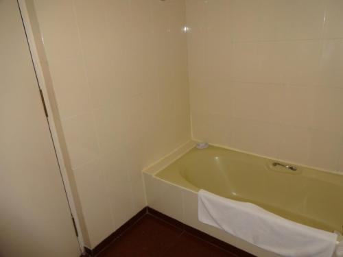 钦奈拉达丽晶，金奈酒店的带浴缸和毛巾的浴室