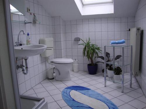 什未林豪斯法芬迪克酒店的一间带卫生间和水槽的浴室