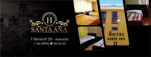 阿亚库乔Hotel Santa Ana的酒店客房的四张照片