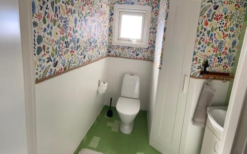 弗加尔巴卡Fjällbacka Villa的一间带卫生间和窗户的小浴室