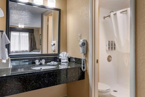 泰特斯维尔贝斯特韦斯特航天飞机酒店的一间带水槽、卫生间和镜子的浴室