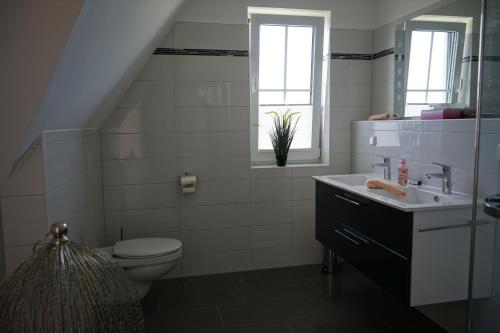 特伦特Nordlicht II的一间带卫生间、水槽和窗户的浴室