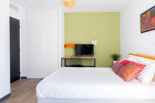 Kabane Montpellier客房内的一张或多张床位