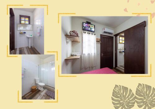 佩尼亚Pousada Dona Elena的两幅带浴室的客房照片