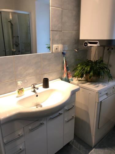 克拉斯纳利帕SWEET HOME的一间带水槽和镜子的浴室