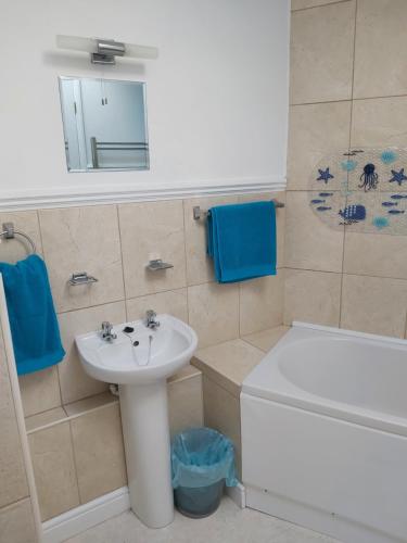 斯凯格内斯The Annex的浴室配有盥洗盆、卫生间和浴缸。