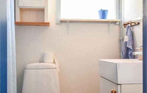 勒托普Sandvik 2的一间带卫生间和水槽的小浴室