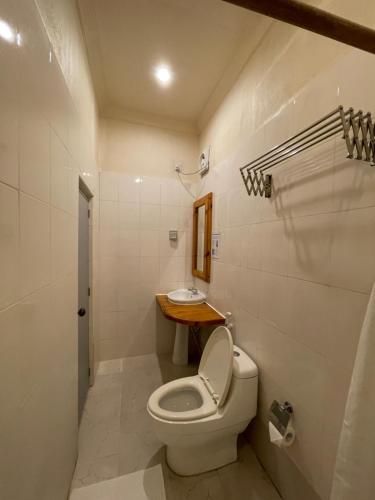 图杜Thoddoo Retreat Grand的一间带卫生间和水槽的小浴室