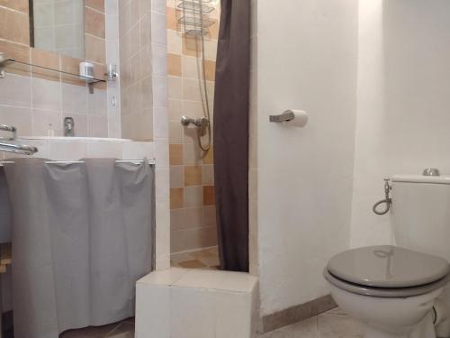 里耶Studio Genêt Verdon Provence的一间带卫生间和淋浴的浴室