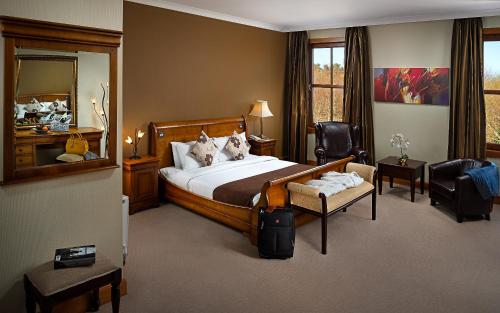 巴利纳巴利纳民族大酒店的酒店客房,配有床和镜子