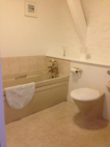 伯福德皇家橡树伯福德酒店的带浴缸、卫生间和盥洗盆的浴室