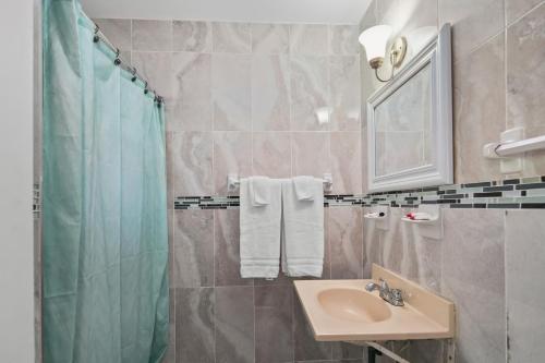 那不勒斯塔米阿米汽车旅馆的一间带水槽和淋浴的浴室