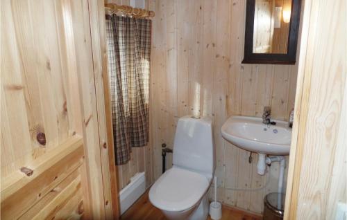 耶卢5 Bedroom Amazing Home In Geilo的一间带卫生间和水槽的小浴室