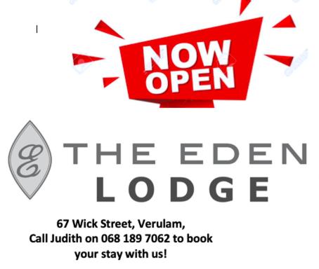 The Eden Lodge Verulam的证书、奖牌、标识或其他文件