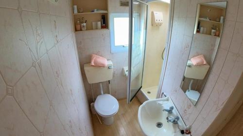 KilleaDEVIL'S BIT accommodation的一间带水槽、卫生间和镜子的浴室