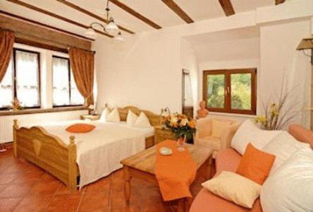 特里费尔斯山麓安韦勒L安提卡鲁塔-祖姆阿尔特瓦瑟瑞德酒店的配有床和沙发的大房间