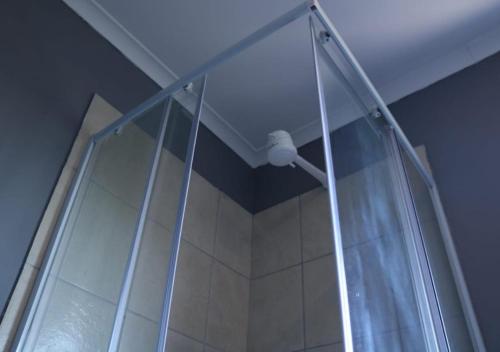 开普敦Pixie Lodge的浴室里设有玻璃门淋浴