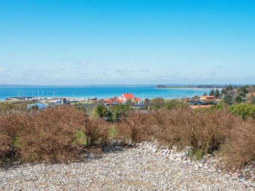 猎枪海滩7 person holiday home in Knebel的海滩上可欣赏到海景