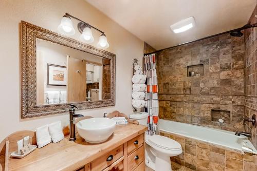 帕克城Alpine Gem的一间带水槽、卫生间和镜子的浴室