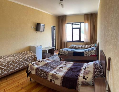 乔尔蓬阿塔Guest House Janel的酒店客房设有两张床和电视。