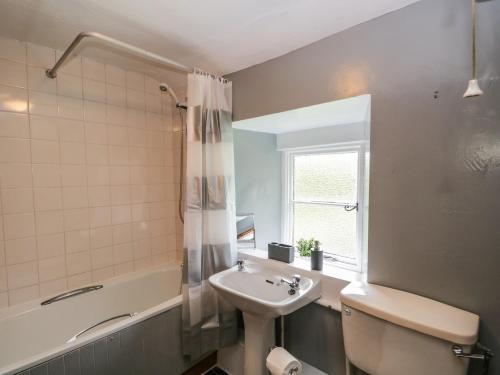 布劳顿弗内斯Brigg House的浴室配有盥洗盆、卫生间和浴缸。
