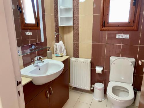 Demelida Villa in Tsada, Paphos的一间浴室