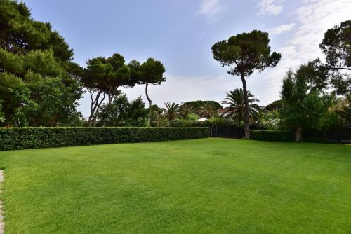 普拉villa Letizia的绿草成荫的大院子