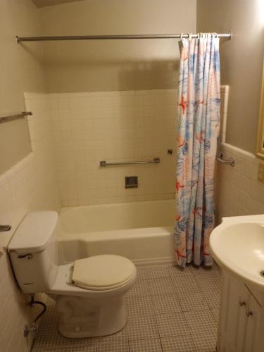 土桑Dodge Residence的浴室配有卫生间、浴缸和水槽。