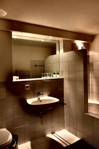 HabsburgProphetengut - die Perle im Jurapark的一间带水槽和镜子的浴室