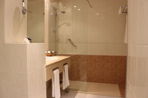 厄尔埃基多埃希多酒店的一间带水槽和淋浴的浴室