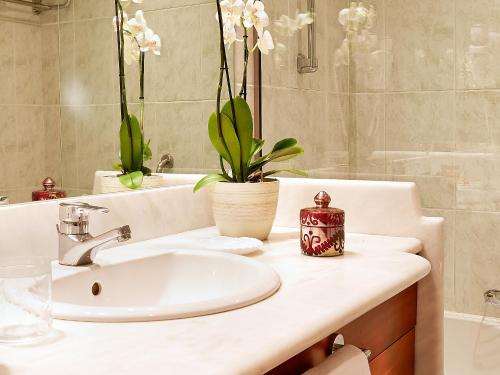 达西亚达西亚LUXME达费尼拉巴伊格雷科泰尔酒店的一间带水槽和镜子的浴室