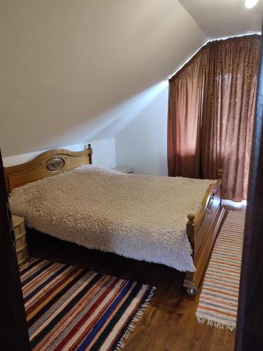马纳斯提雷亚胡莫鲁鲁伊Casa Irilen的一间卧室配有一张床和地毯