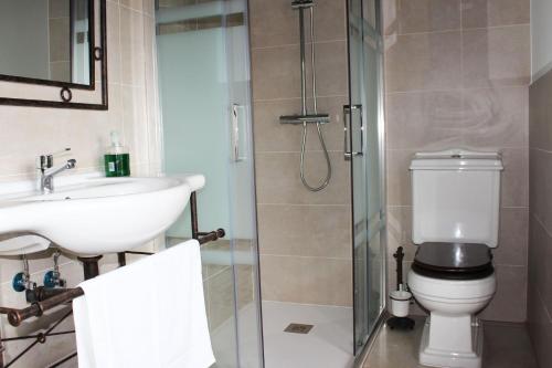 金塔纳尔德拉谢拉Camino del Pinar的浴室配有卫生间、盥洗盆和淋浴。