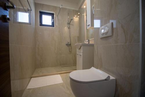 贝西奇Hotel Svarog的一间带卫生间和淋浴的浴室