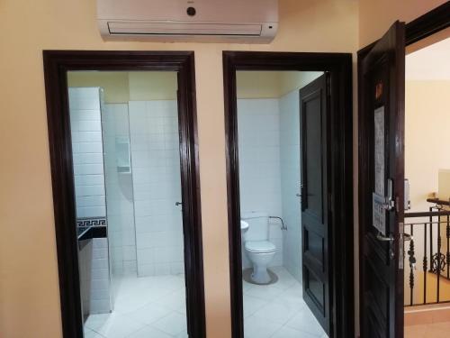 Cite AdrarAppartement dans villa的一间带卫生间和水槽的浴室