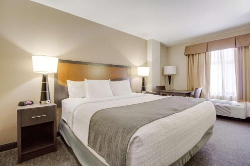 贝斯特维斯特休斯顿医疗中心必住普拉斯酒店客房内的一张或多张床位