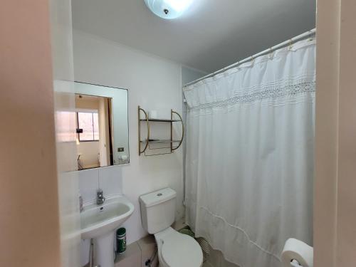 科皮亚波Atacama Valley 03的白色的浴室设有卫生间和水槽。