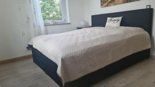 RodewischDas Tor zum Vogtland !!的一间卧室配有一张带枕头的床