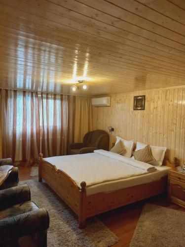 斯勒尼克Casa IRIS Slanic的一间卧室,卧室内配有一张大床