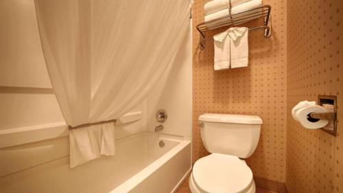 圣地亚哥Mission Bay Inn San Diego的浴室配有白色卫生间和浴缸。