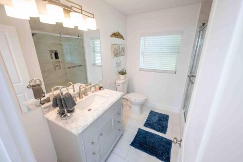 坦帕Beautiful House, Walking Distance to Stadium的白色的浴室设有水槽和卫生间。