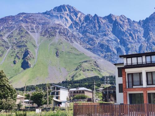 卡兹贝吉Royal Galaxy的山地,城市的背景,房屋