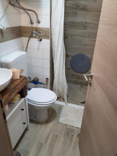 库蒂纳Studio apartman Tamai的一间带卫生间和水槽的浴室