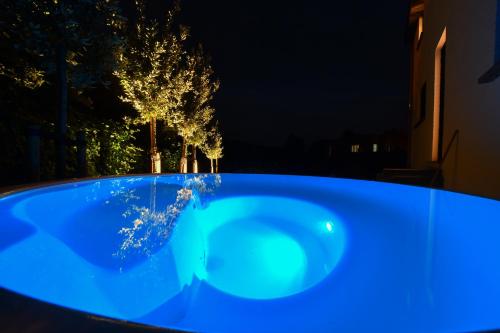 兹瓦尔姆Boekelbaan 161的夜晚的蓝色游泳池