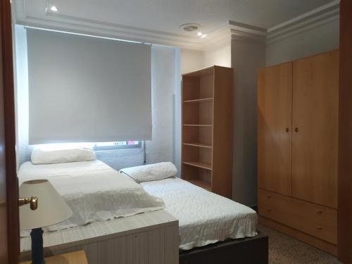 埃尔切Major del Pla 25的一间卧室设有两张床和窗户。