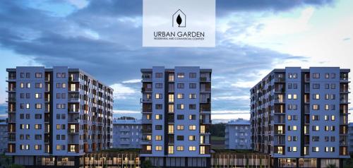 斯科普里Urban Garden APARTMENT的城市中两座高楼 ⁇ 染