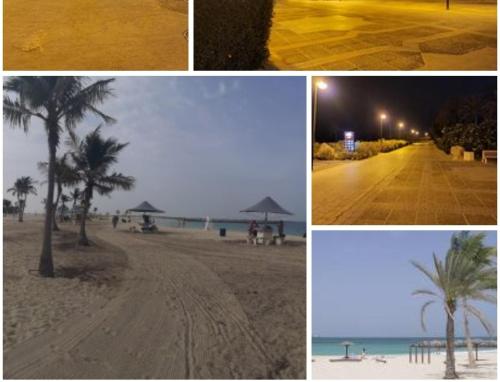 沙迦شقق ليماس القصباء的海滩照片的拼贴
