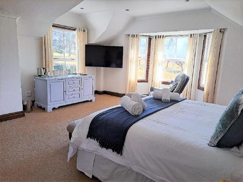 诺丁汉路One Rawdons Estate的一间卧室配有一张大床和电视