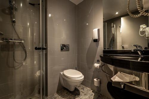 贝特斯托尔Bergo Rom的浴室配有卫生间、盥洗盆和淋浴。