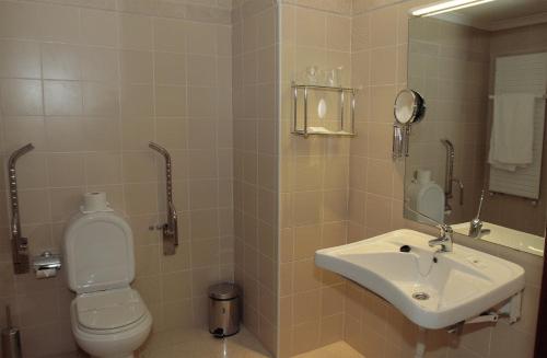 圣佩德罗温泉班豪乡村别墅酒店的一间带卫生间和水槽的浴室
